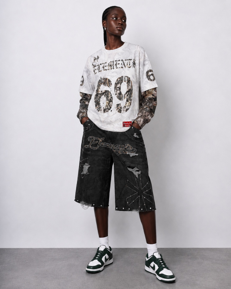 CONCRETE JUNGLE '69' DENIM SHORT